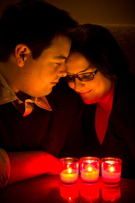 Jess & Nate by candlelight